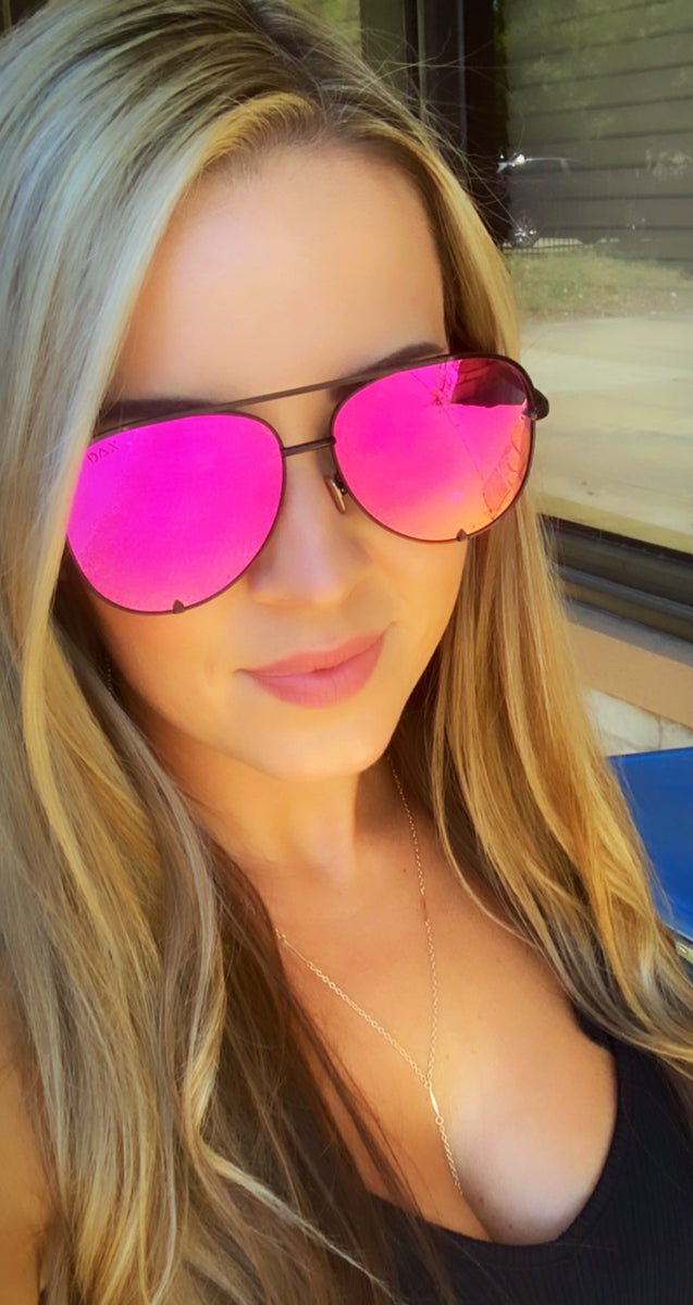 Hot pink sale mirrored sunglasses